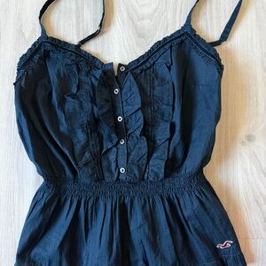 Hollister Midnight Blue Ruffle Blouse